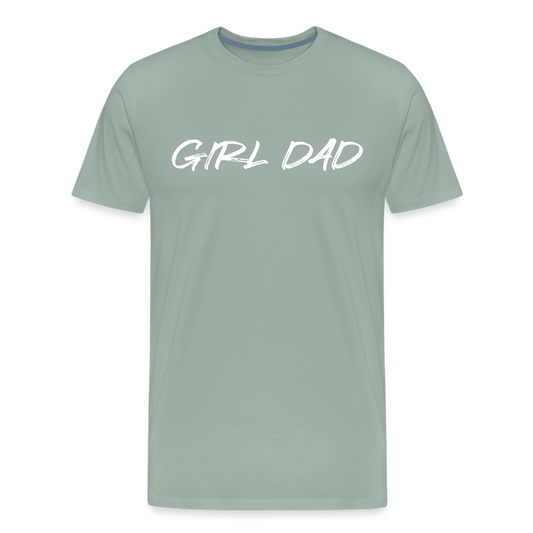 Men's Premium T-Shirt GIRL DAD WHITE - steel green