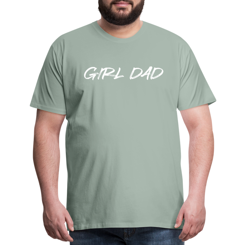 Men's Premium T-Shirt GIRL DAD WHITE - steel green