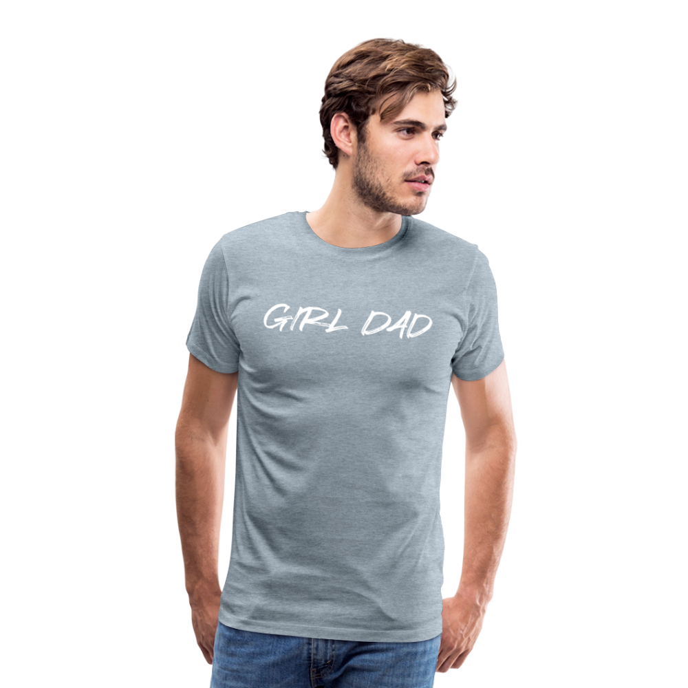 Men's Premium T-Shirt GIRL DAD WHITE - heather ice blue