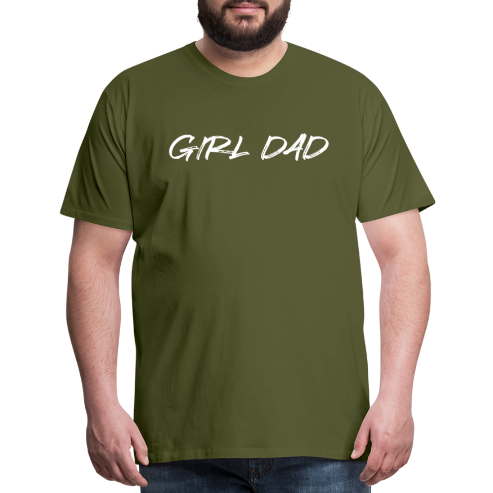 Men's Premium T-Shirt GIRL DAD WHITE - olive green