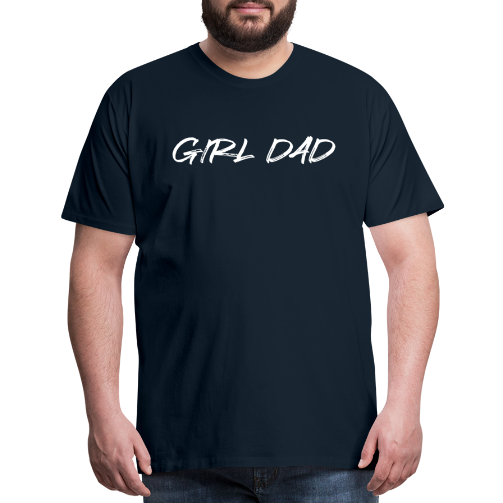 Men's Premium T-Shirt GIRL DAD WHITE - deep navy