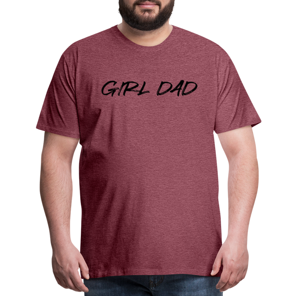 Men's Premium T-Shirt GIRL DAD BLACK - heather burgundy