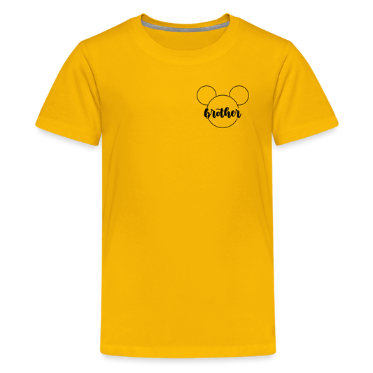 Kids' Premium T-Shirt BN MICKEY BROTHER BLACK - sun yellow