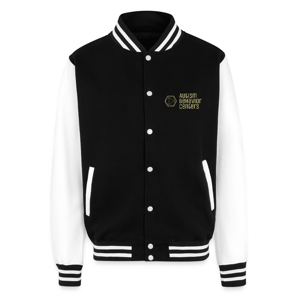 Just Hoods Heavyweight Letterman Jacket - black/white
