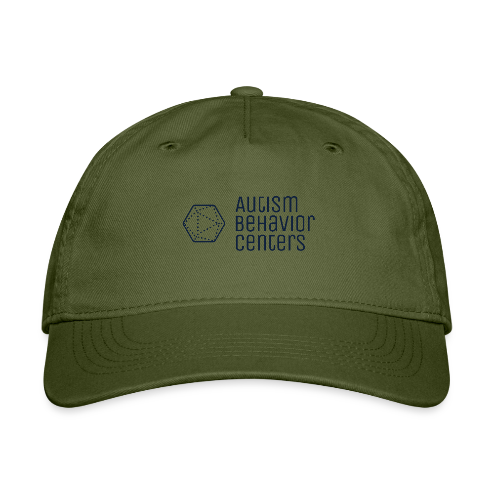 Organic Baseball Cap dark logo - olive green
