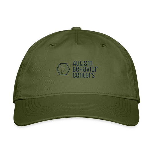 Organic Baseball Cap dark logo - olive green