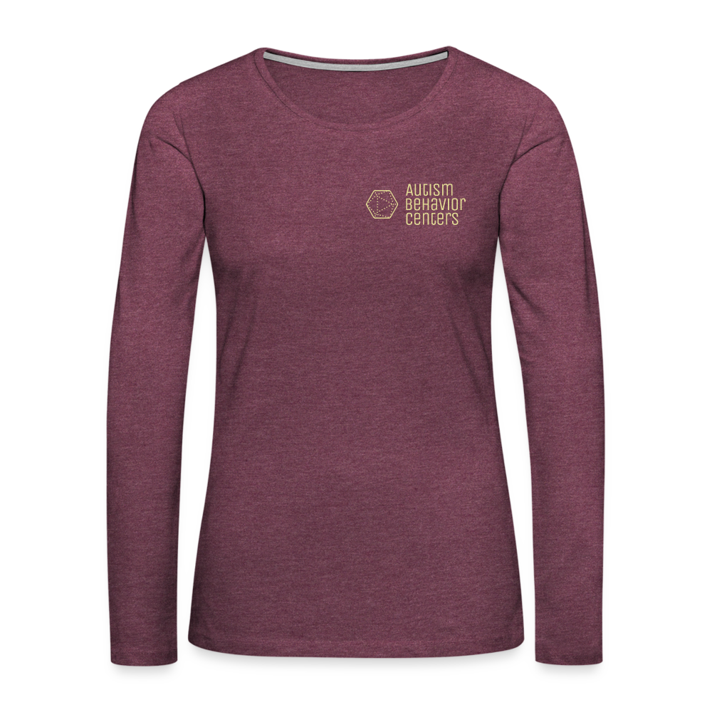 ABC Women's Premium Long Sleeve T-Shirt Small Logo Light - heather burgundy