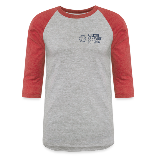 Baseball T-Shirt Dark Small Logo - heather gray/red