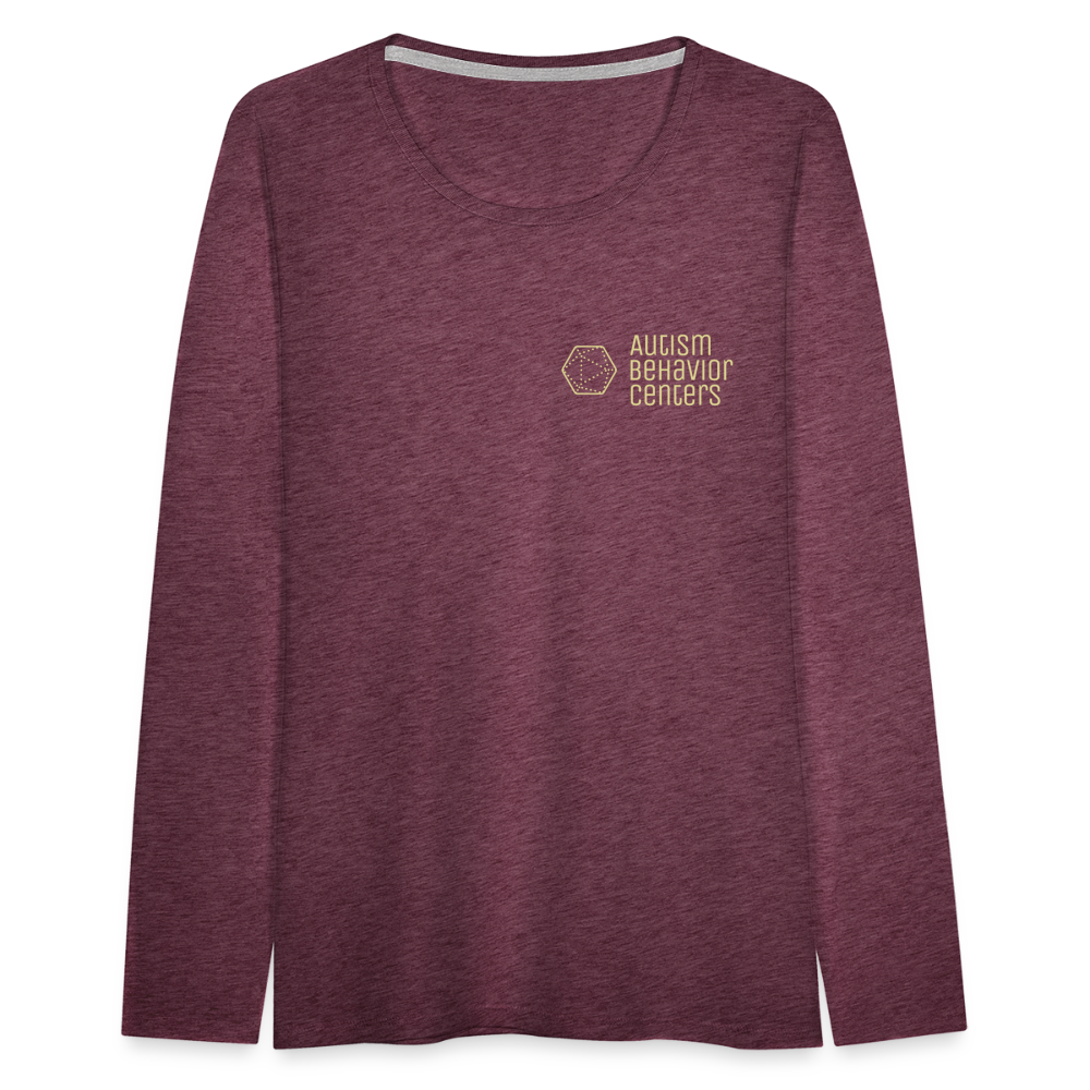 ABC Women's Premium Long Sleeve T-Shirt Small Logo Light - heather burgundy