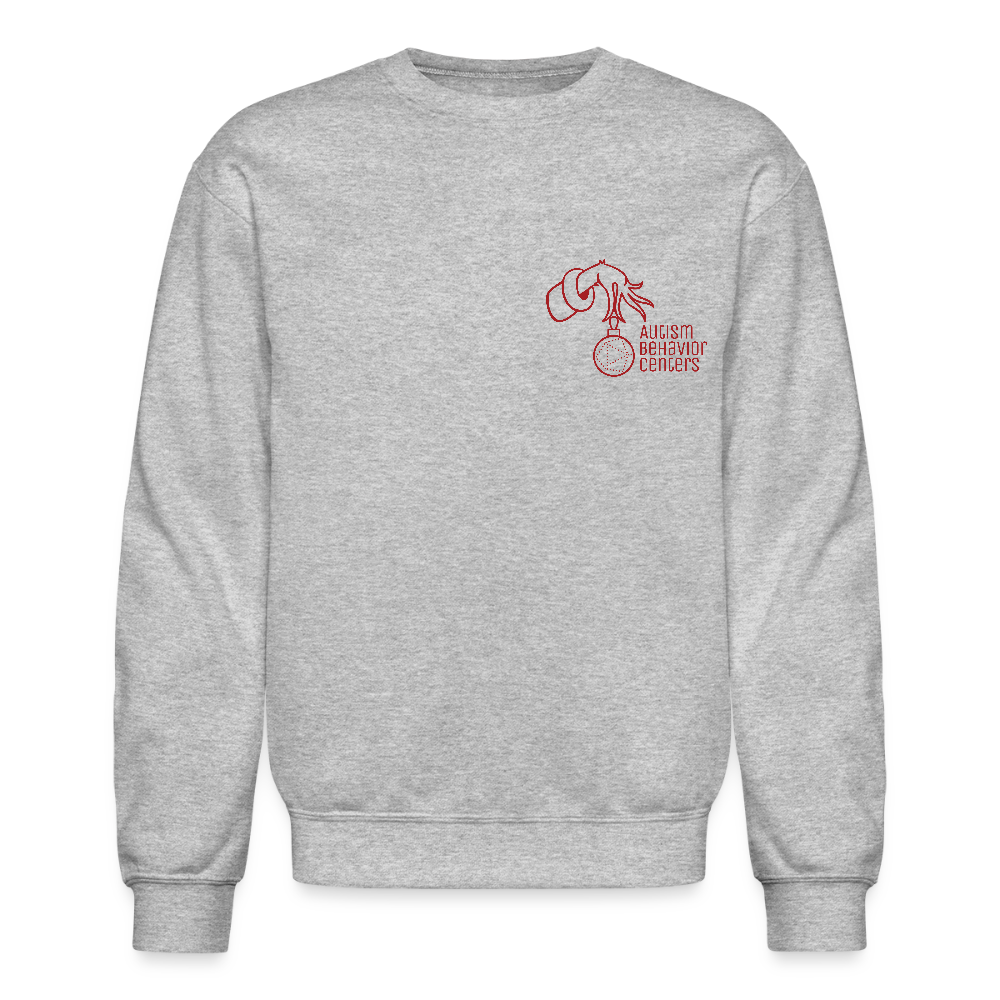Holiday Crewneck Sweatshirt-RED - heather gray