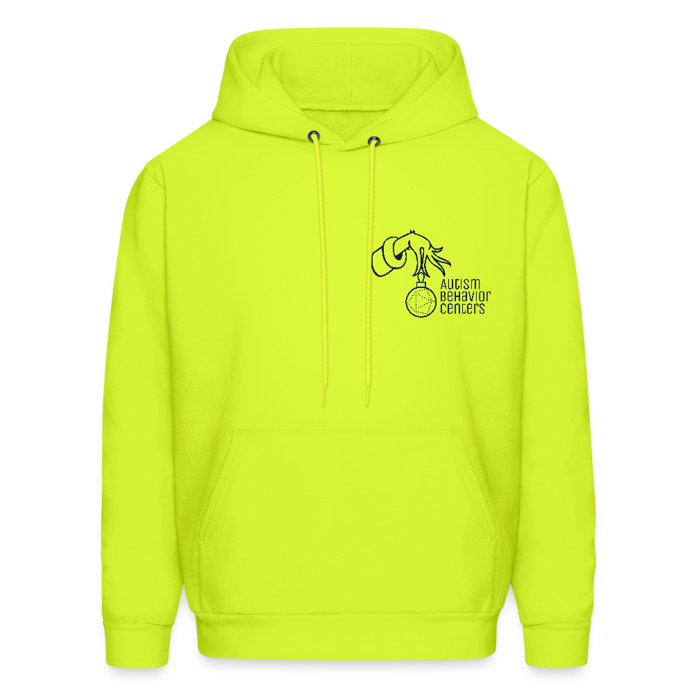 Holiday Men's Hoodie- NAVY - safety green