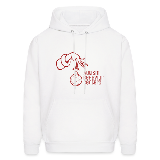 Holiday Men's Hoodie- RED LARGE LOGO - white