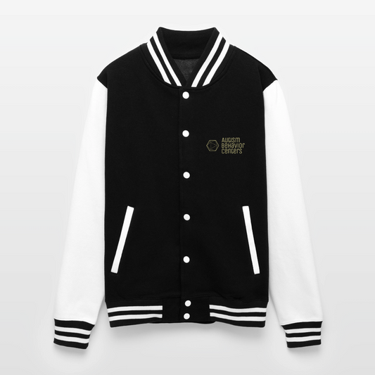 Just Hoods Heavyweight Letterman Jacket - black/white
