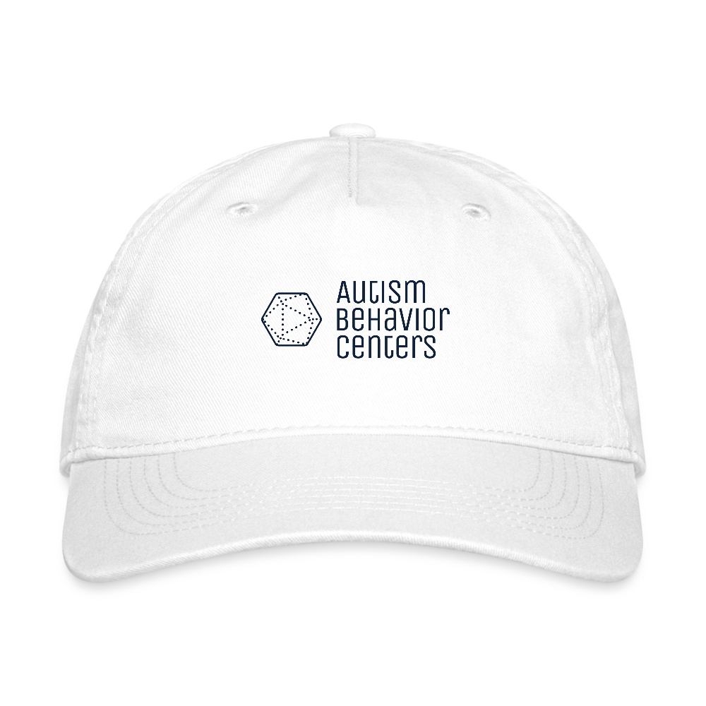 Organic Baseball Cap dark logo - white
