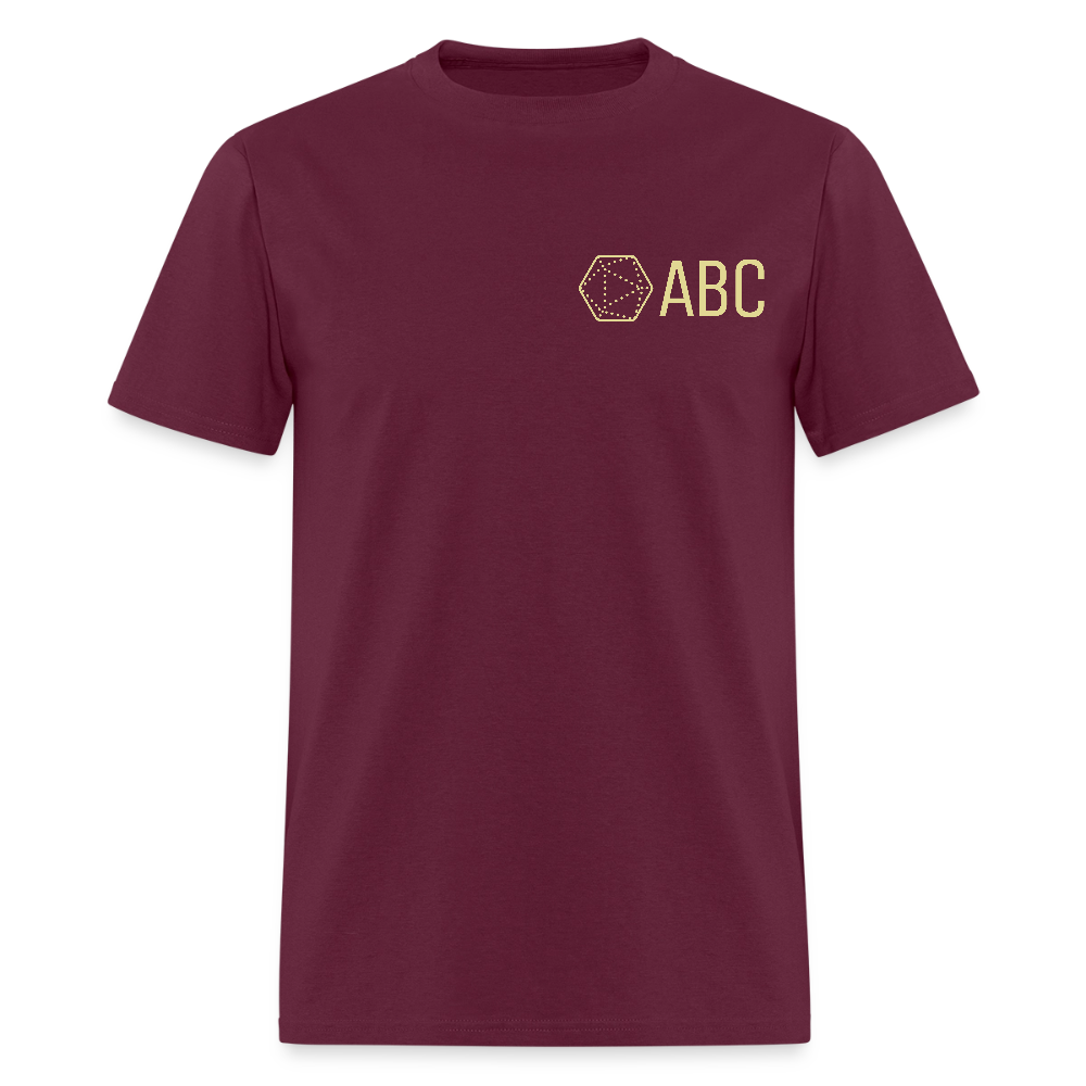 ABC Simple Logo Yellow Print - burgundy
