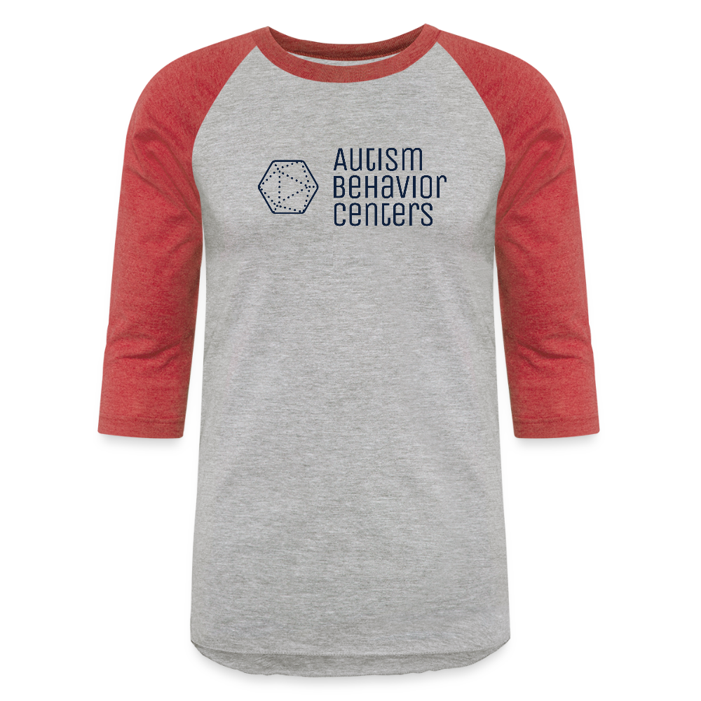 Baseball T-Shirt Large Dark Logo - heather gray/red