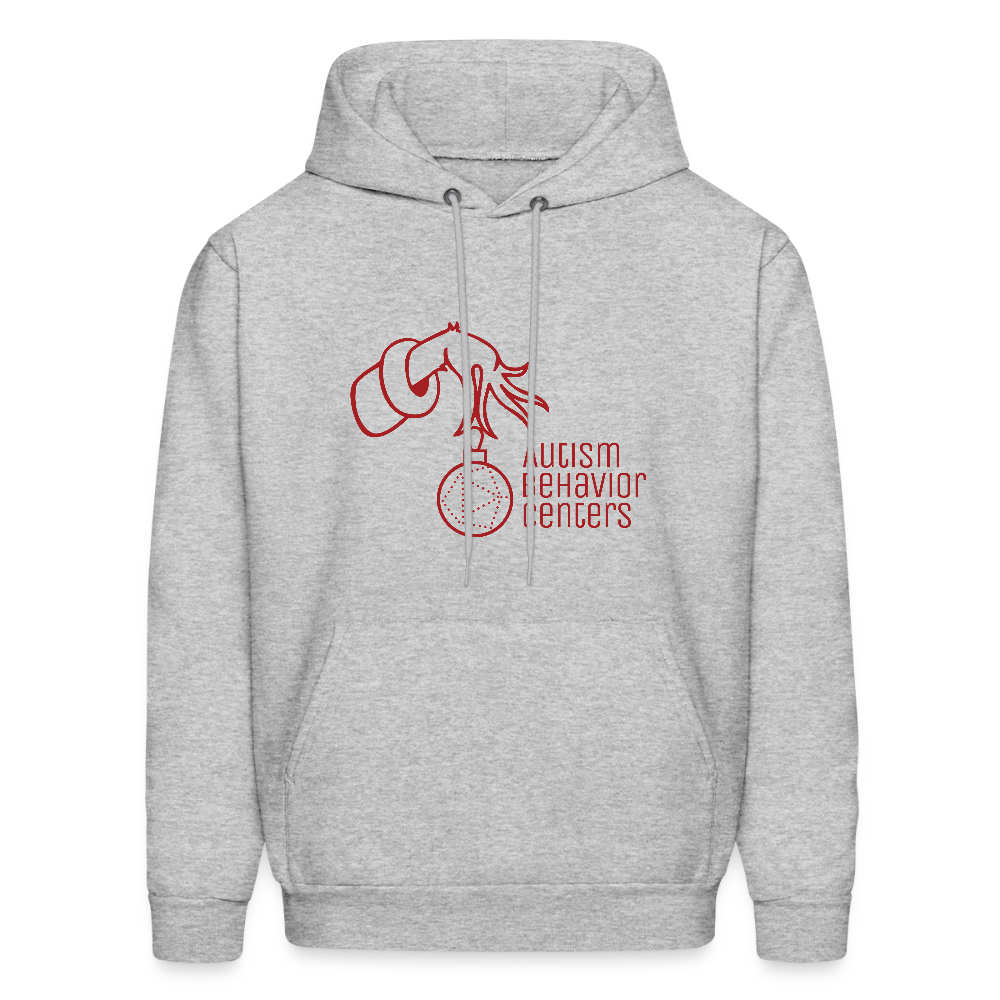 Holiday Men's Hoodie- RED LARGE LOGO - heather gray