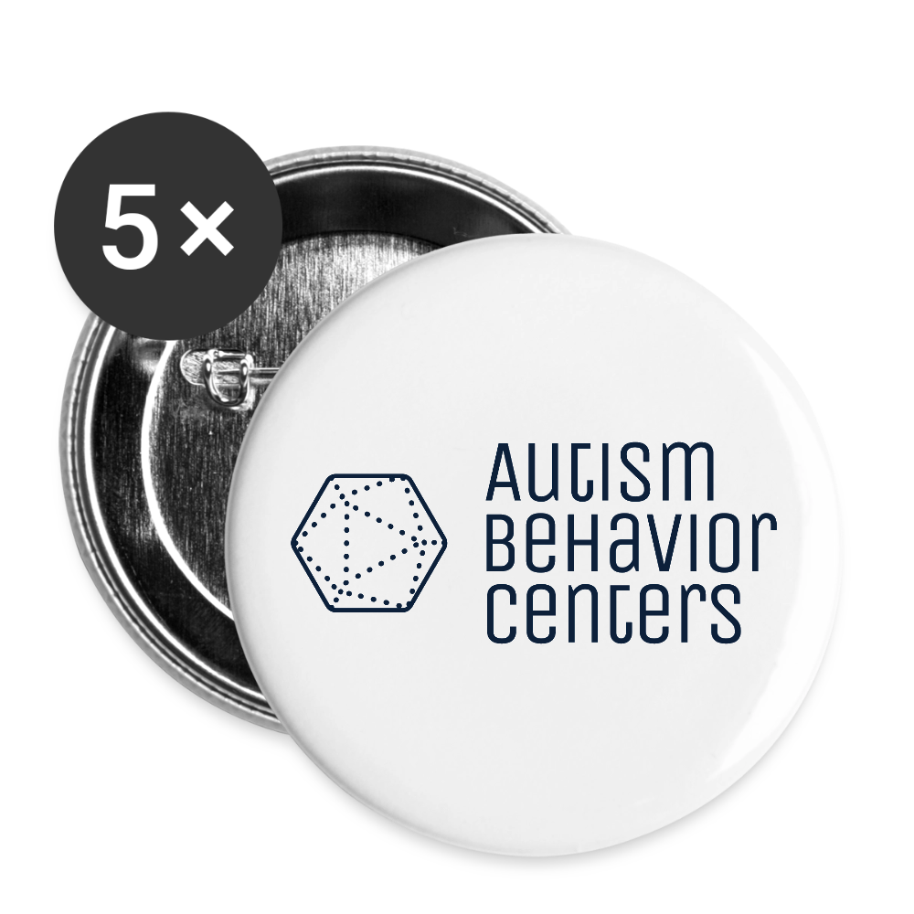 ABC Buttons small 1'' (5-pack) - white