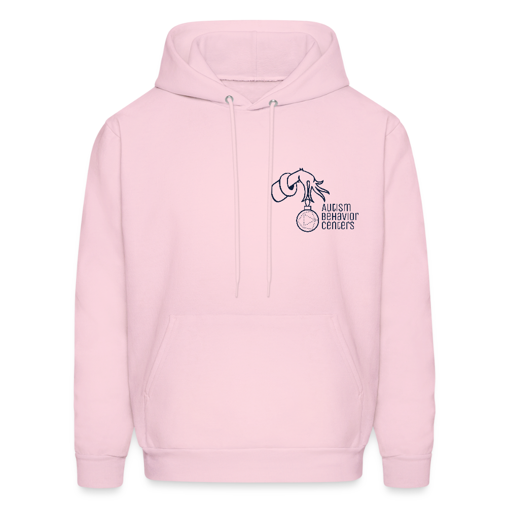 Holiday Men's Hoodie- NAVY - pale pink