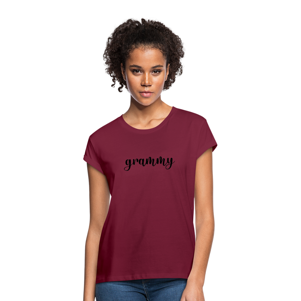 Women's Relaxed Fit T-Shirt- GRAMMY - burgundy