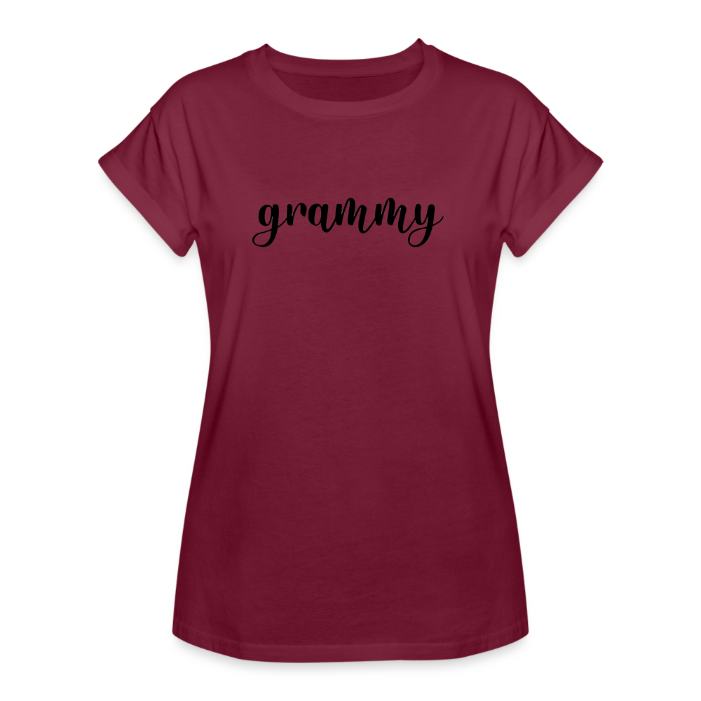 Women's Relaxed Fit T-Shirt- GRAMMY - burgundy