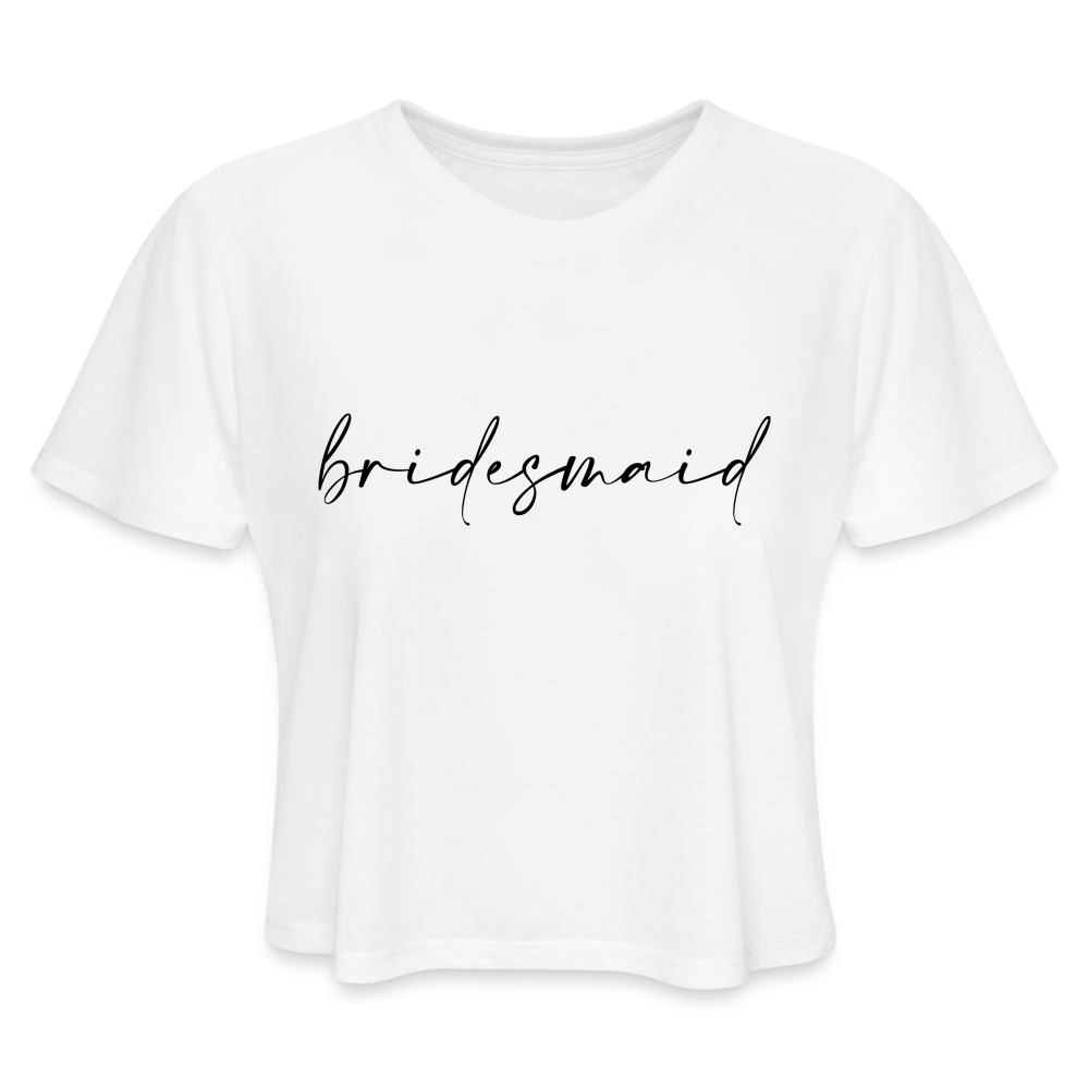 Women's Cropped T-Shirt- AC_BRIDESMAID - white