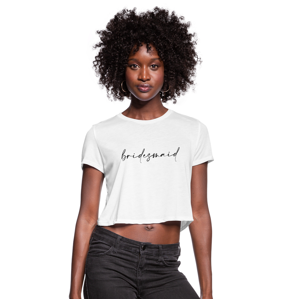 Women's Cropped T-Shirt- AC_BRIDESMAID - white