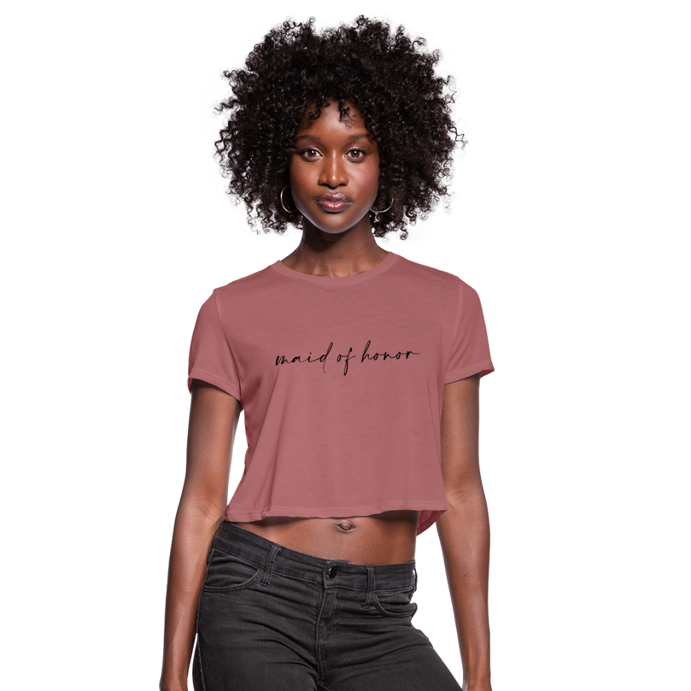 Women's Cropped T-Shirt-AC-MAID OF HONOR - mauve