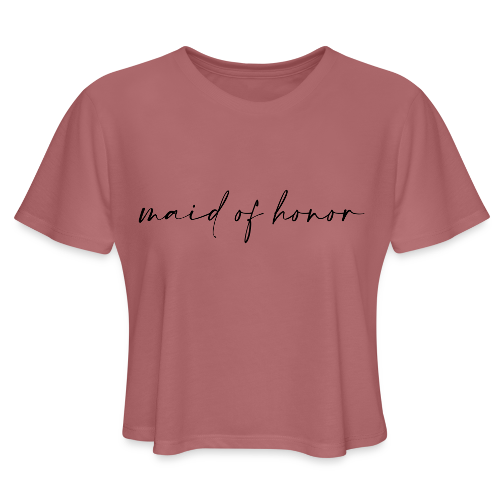Women's Cropped T-Shirt-AC-MAID OF HONOR - mauve