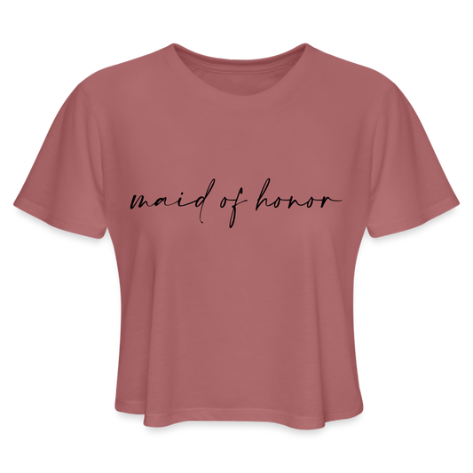 Women's Cropped T-Shirt-AC-MAID OF HONOR - mauve