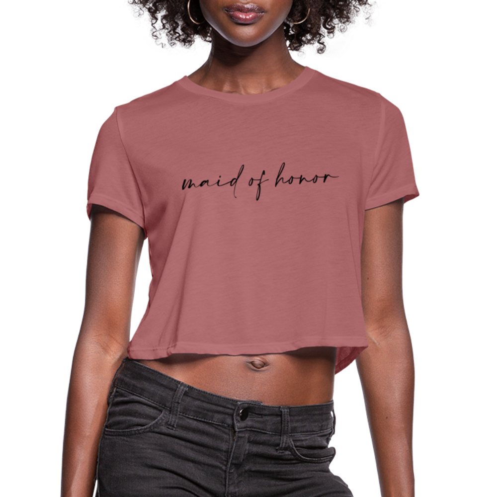 Women's Cropped T-Shirt-AC-MAID OF HONOR - mauve