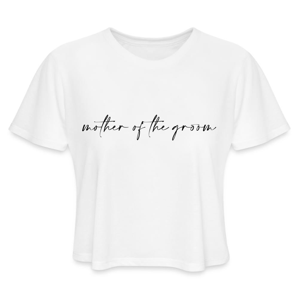 Women's Cropped T-Shirt-AC - MOTHER OF THE GROOM - white