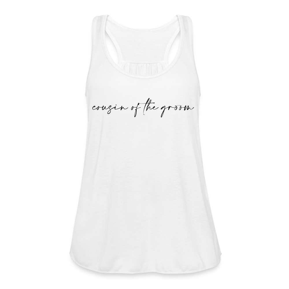 Women's Flowy Tank Top by Bella- AC -COUSIN OF THE GROOM - white