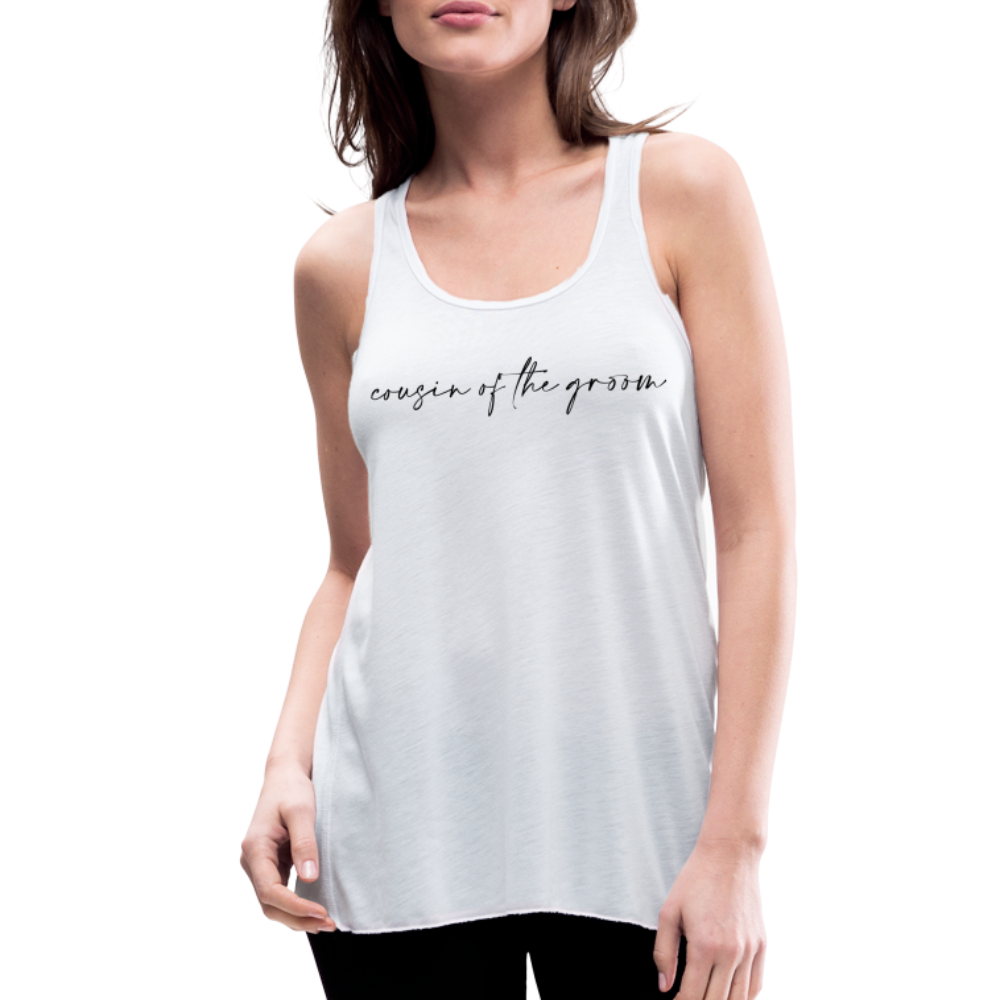 Women's Flowy Tank Top by Bella- AC -COUSIN OF THE GROOM - white