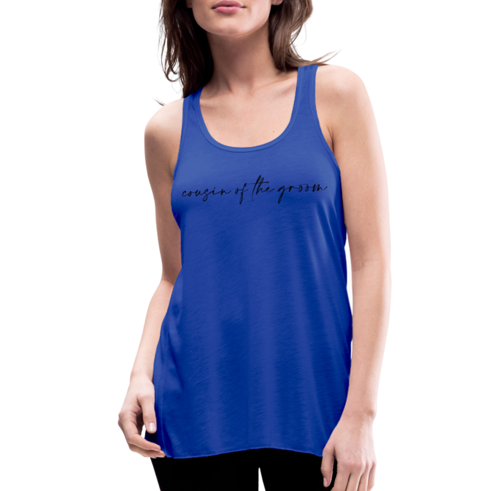 Women's Flowy Tank Top by Bella- AC -COUSIN OF THE GROOM - royal blue