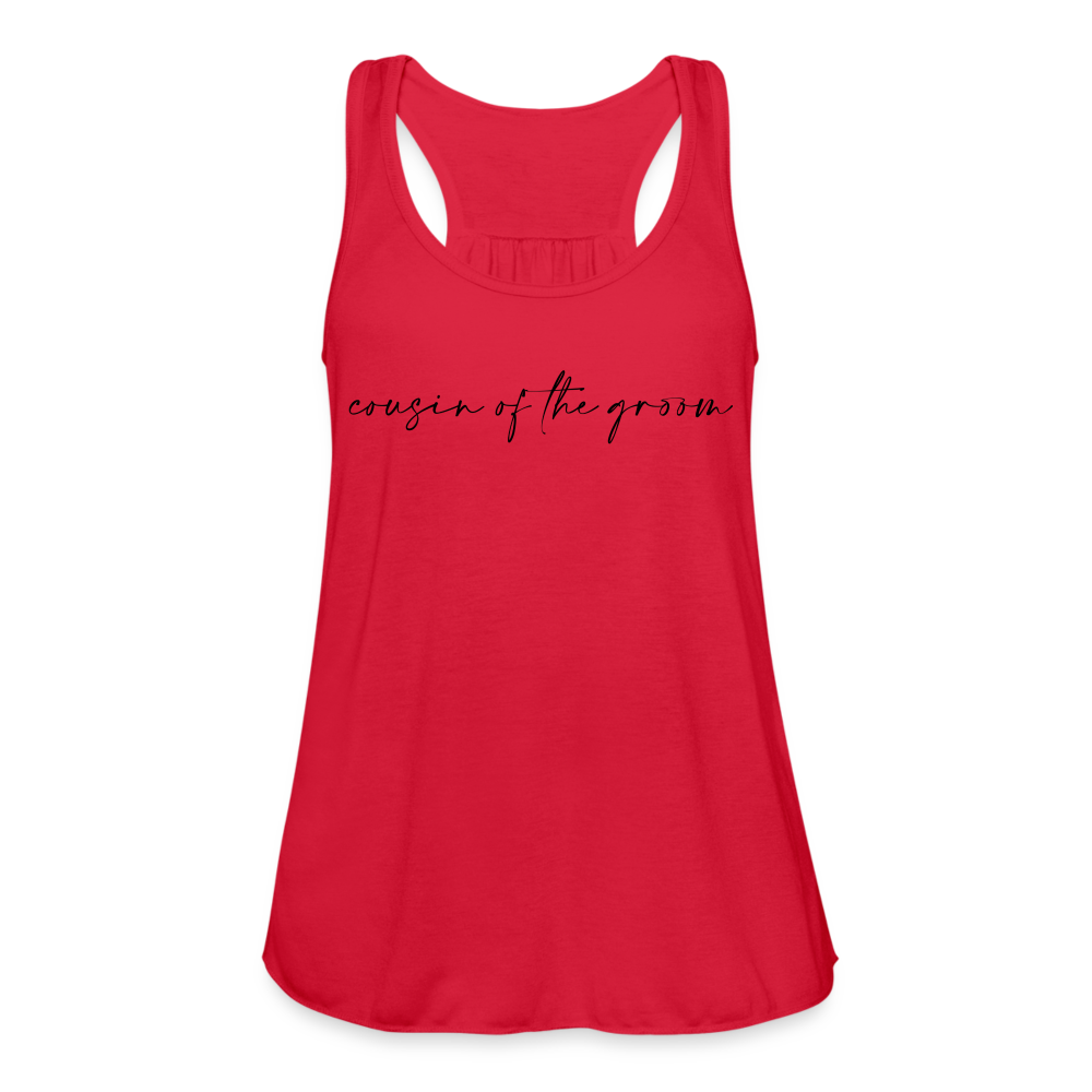 Women's Flowy Tank Top by Bella- AC -COUSIN OF THE GROOM - red