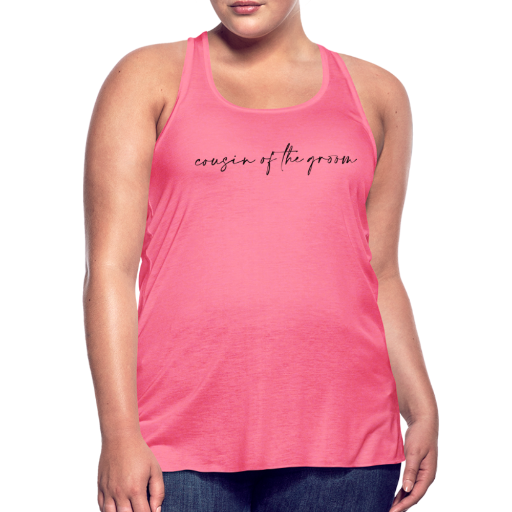 Women's Flowy Tank Top by Bella- AC -COUSIN OF THE GROOM - neon pink