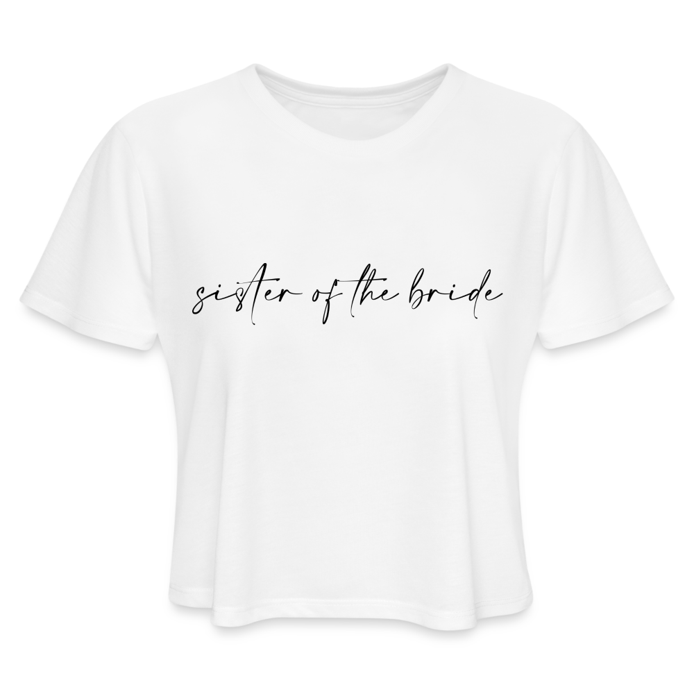 Women's Cropped T-Shirt-AC -SISTER OF THE BRIDE - white