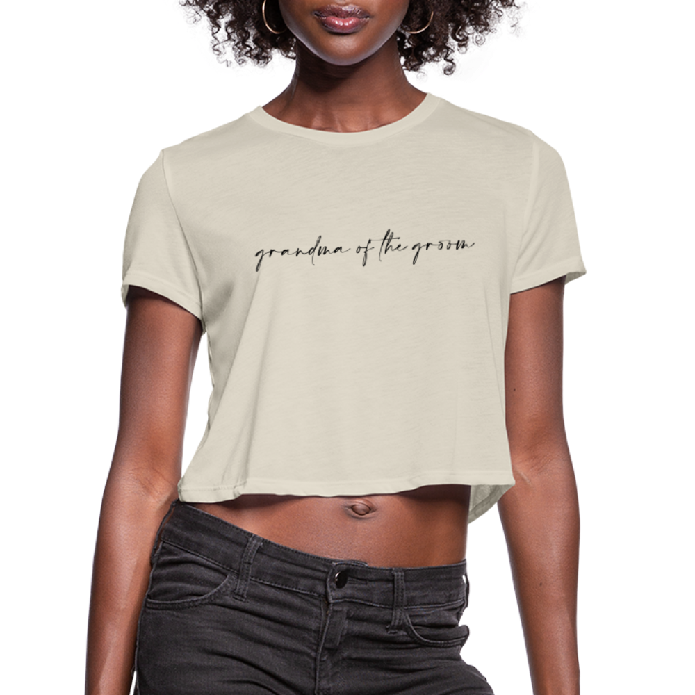 Women's Cropped T-Shirt- AC -GRANDMA OF THE GROOM - dust
