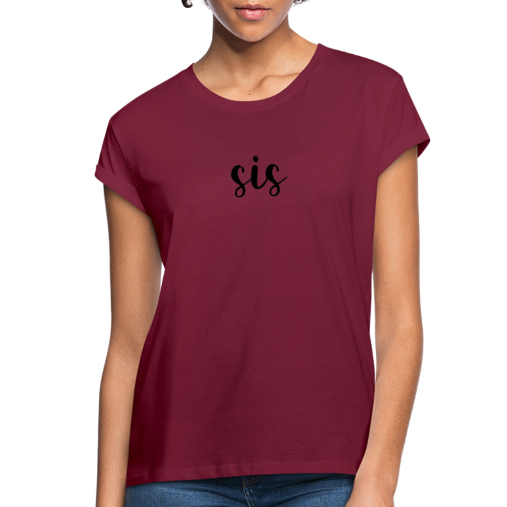 Women's Relaxed Fit T-Shirt-SIS - burgundy