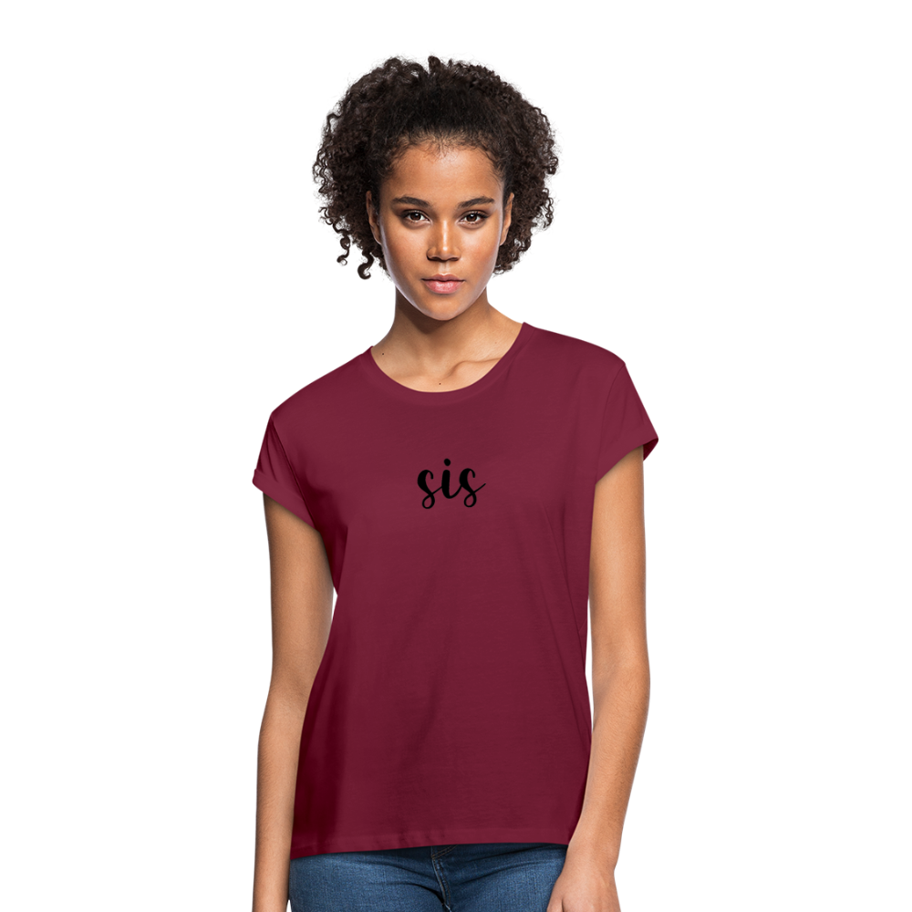 Women's Relaxed Fit T-Shirt-SIS - burgundy