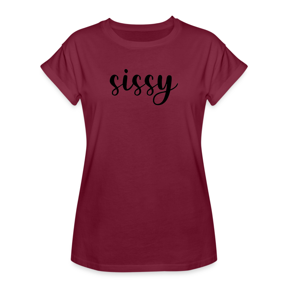 Women's Relaxed Fit T-Shirt-SISSY - burgundy
