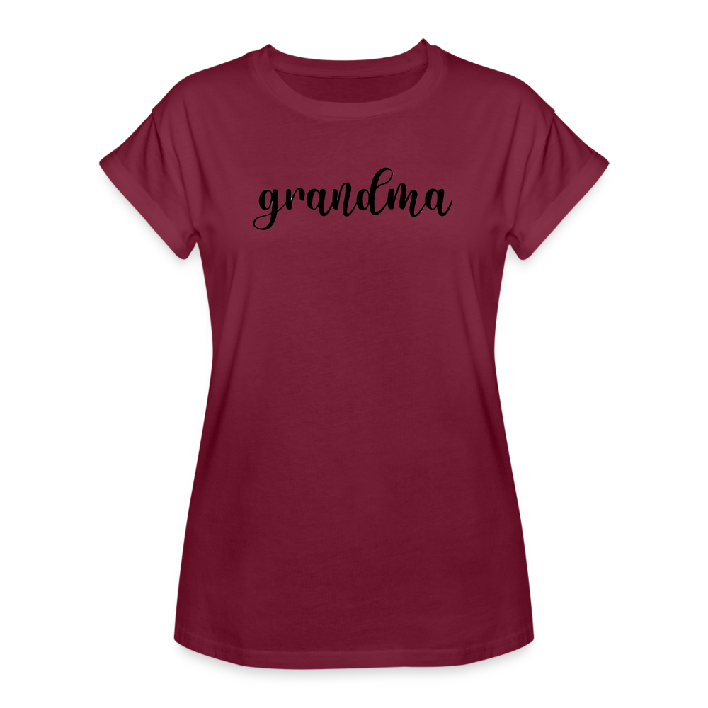 Women's Relaxed Fit T-Shirt- GRANDMA - burgundy