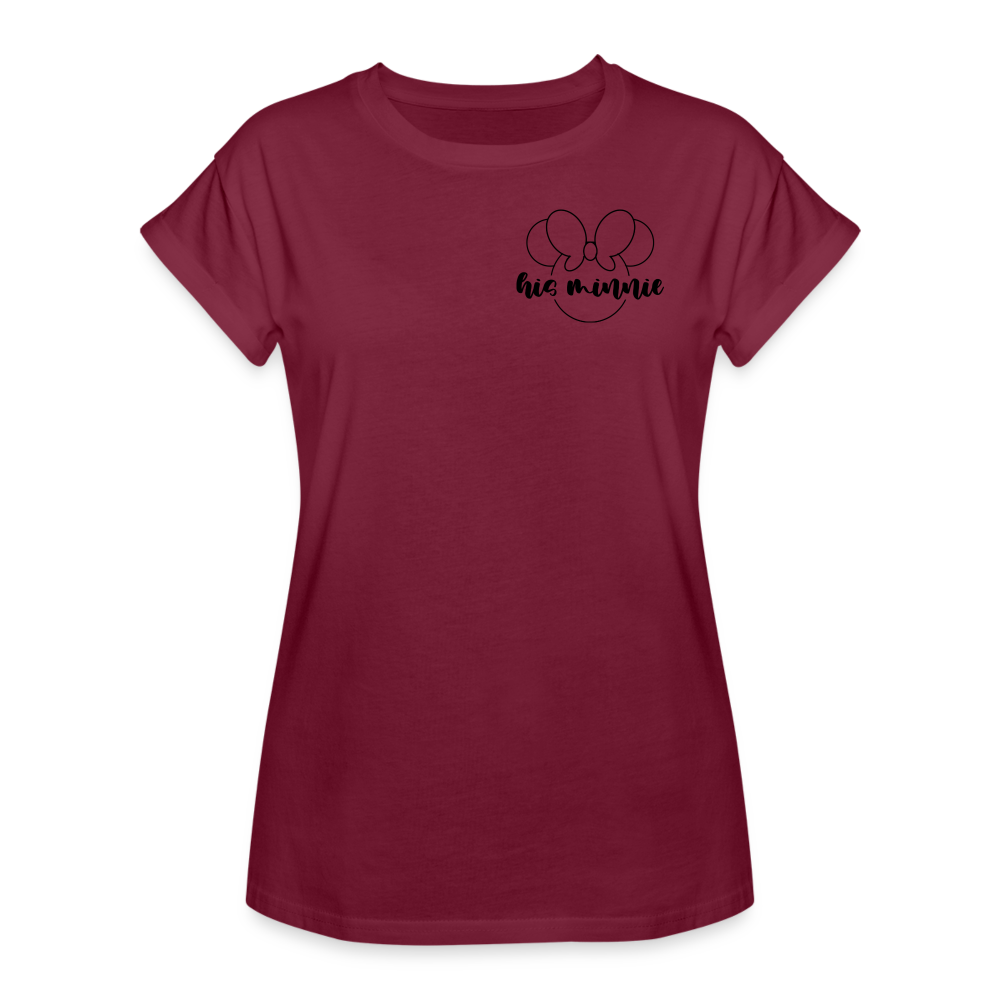 Women's Relaxed Fit T-Shirt- DL_HIS MINNIE - burgundy