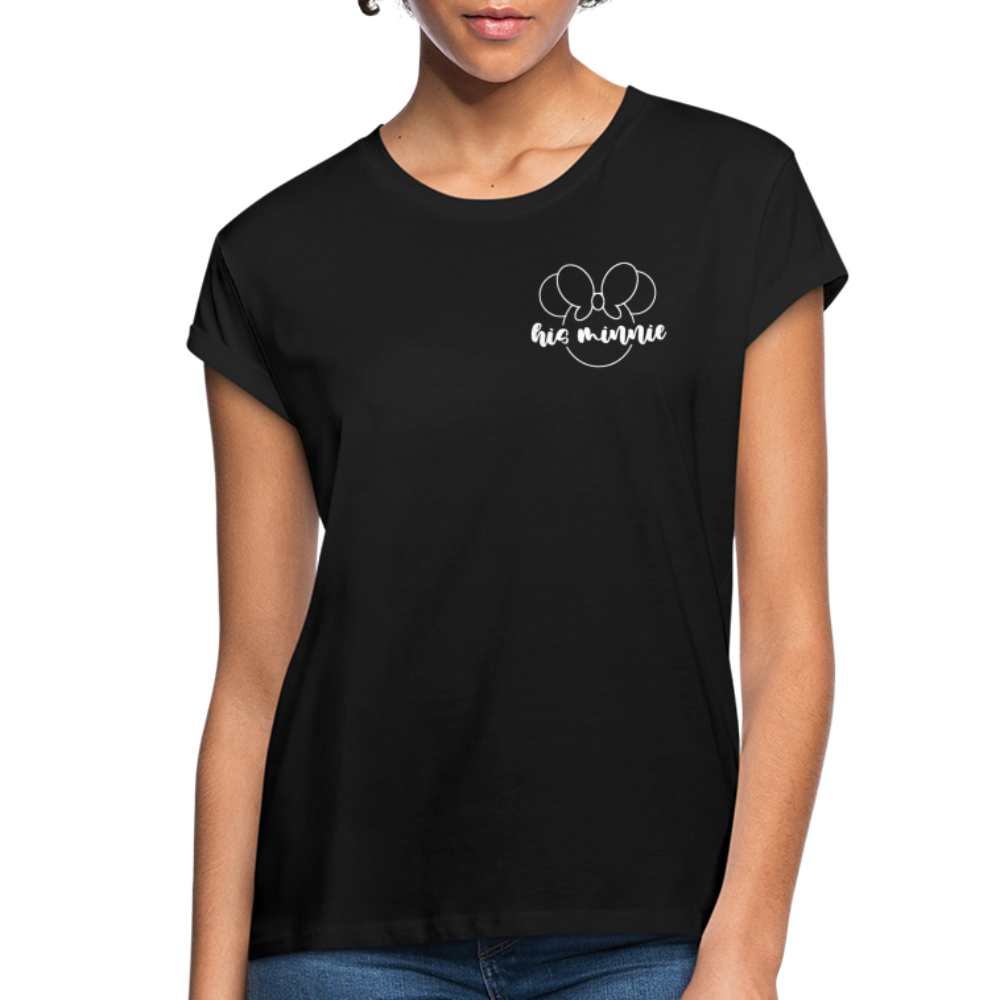 Women's Relaxed Fit T-Shirt-DL_HIS MINNIE_WHITE - black