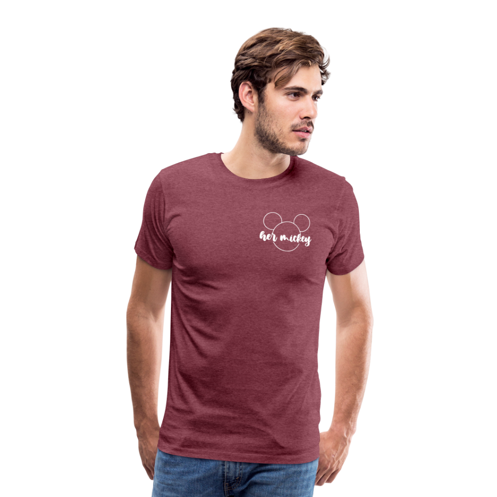 Men's Premium T-Shirt-DL _HER MICKEY_WHITE - heather burgundy