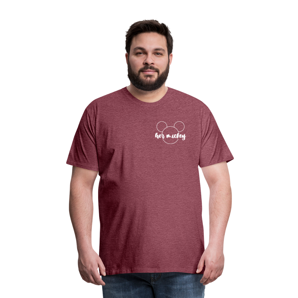 Men's Premium T-Shirt-DL _HER MICKEY_WHITE - heather burgundy