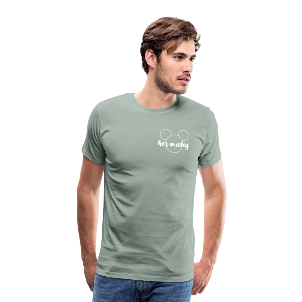 Men's Premium T-Shirt-DL _HER MICKEY_WHITE - steel green