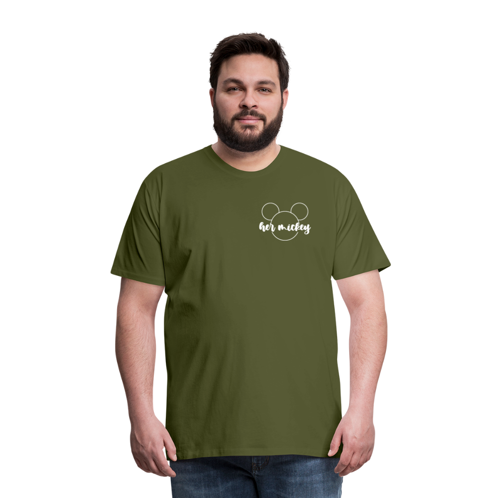 Men's Premium T-Shirt-DL _HER MICKEY_WHITE - olive green