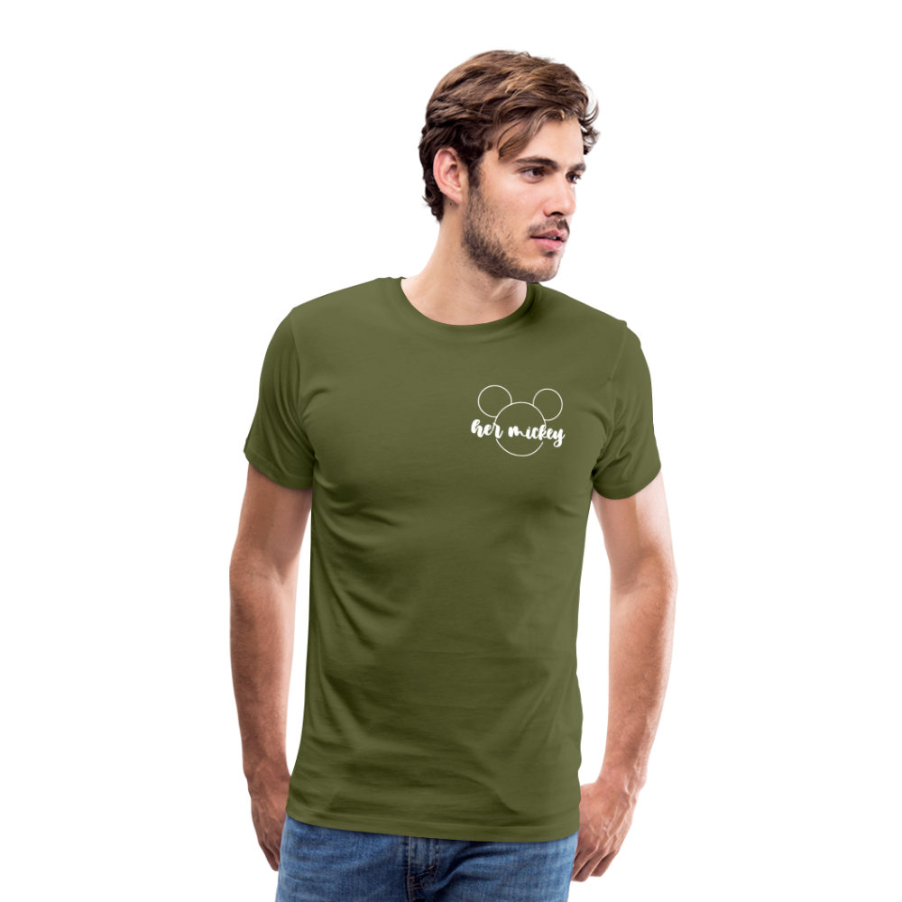 Men's Premium T-Shirt-DL _HER MICKEY_WHITE - olive green